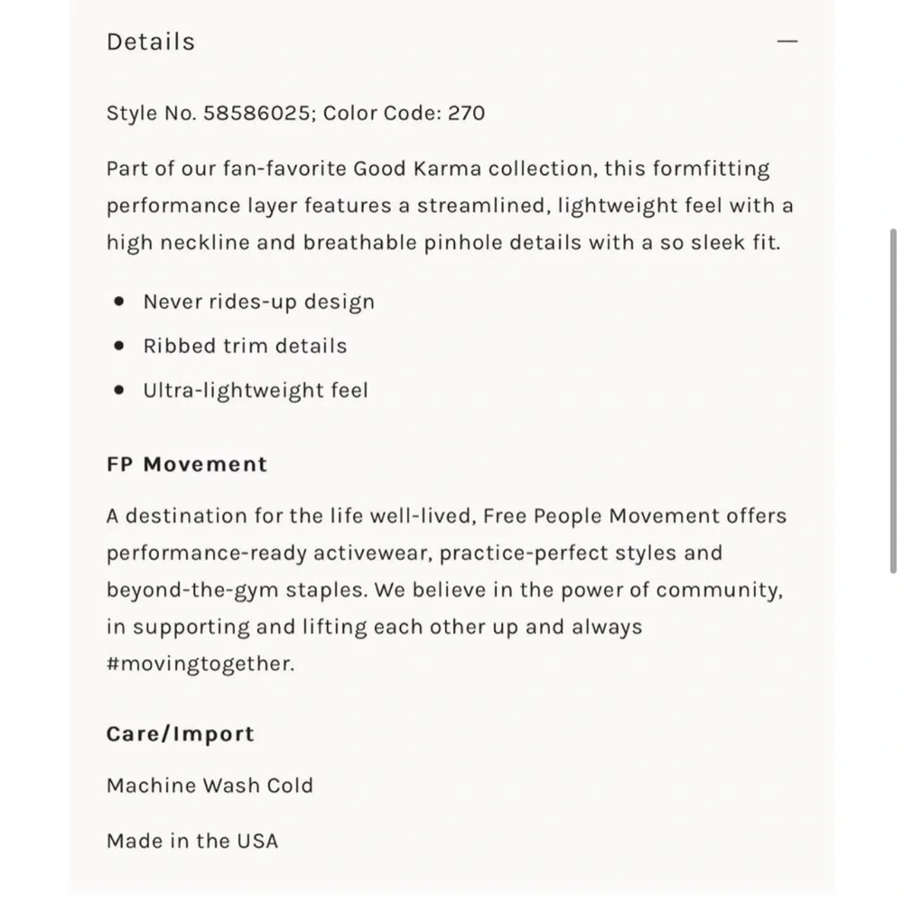 NWOT Free People Movement Good Karma Top XS/S - Picture 4 of 4